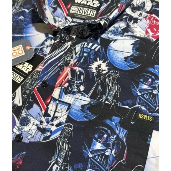 2025 Disney Parks RSVLTS Star Wars Shirt  Darth Vader Button Up Black NWT - Picture 4 of 4